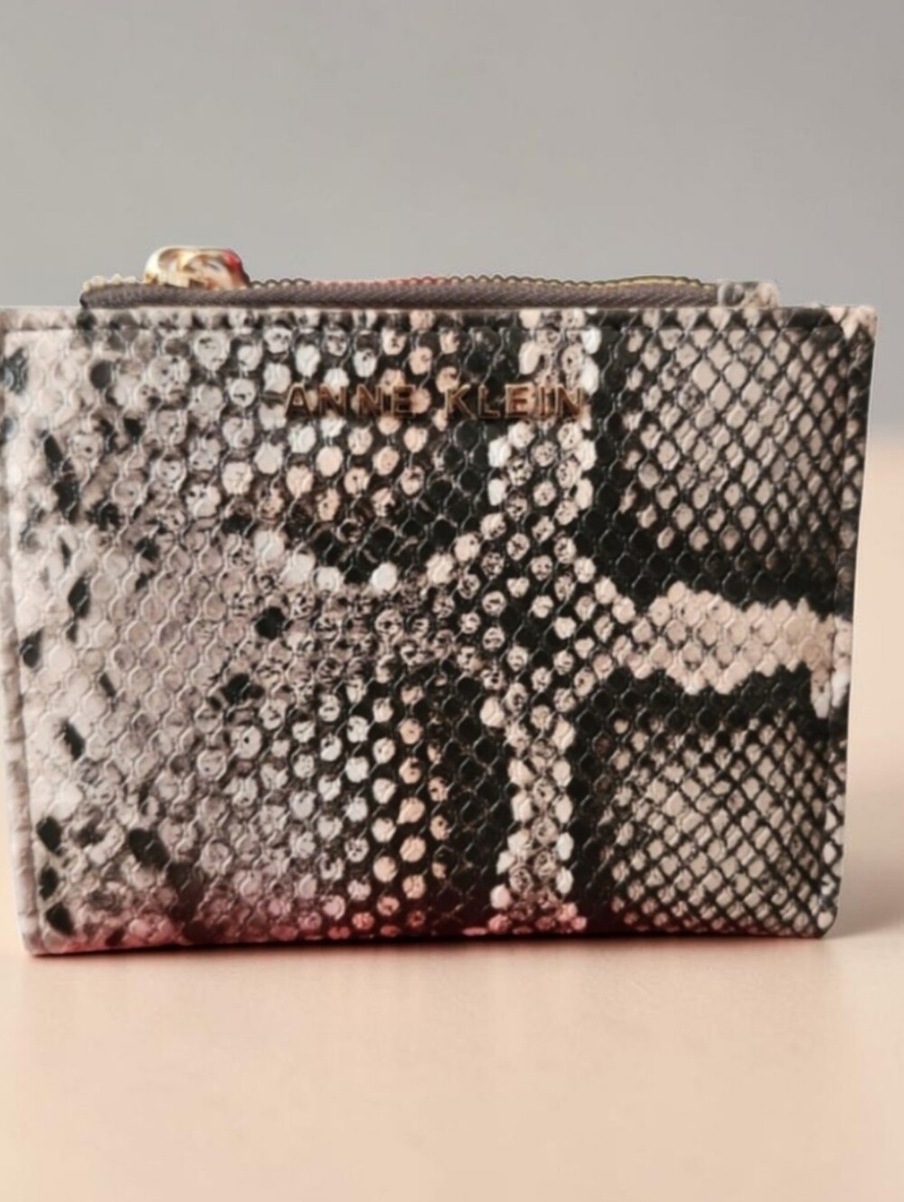 Anne Klein Small Bifold Faux Snake-Print Wallet